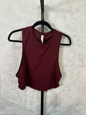 CRZ YOGA Burgundy Sleeveless Cropped Tank